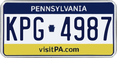 PA license plate KPG4987