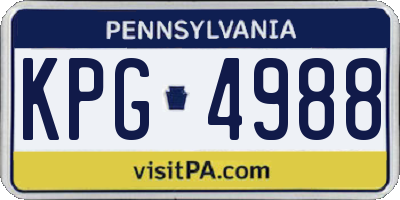 PA license plate KPG4988