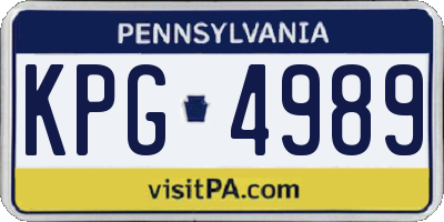 PA license plate KPG4989