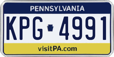 PA license plate KPG4991