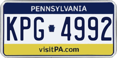 PA license plate KPG4992