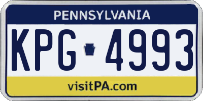 PA license plate KPG4993