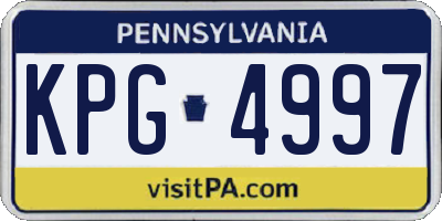 PA license plate KPG4997
