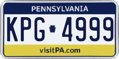 PA license plate KPG4999
