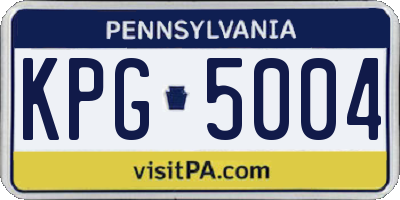 PA license plate KPG5004