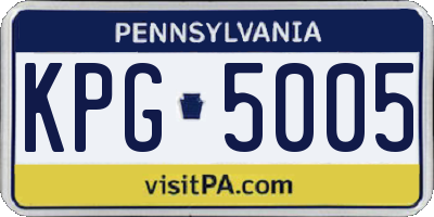 PA license plate KPG5005
