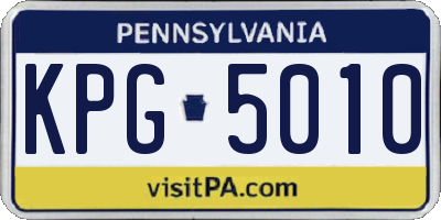 PA license plate KPG5010