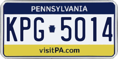 PA license plate KPG5014