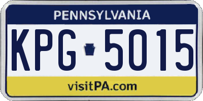 PA license plate KPG5015