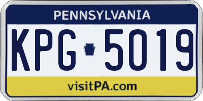 PA license plate KPG5019