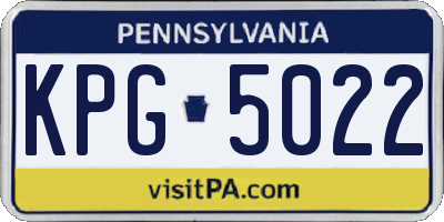 PA license plate KPG5022