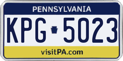 PA license plate KPG5023