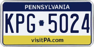 PA license plate KPG5024