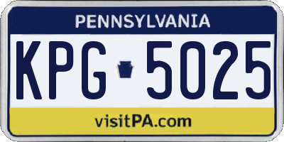 PA license plate KPG5025