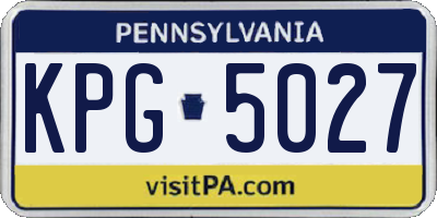PA license plate KPG5027