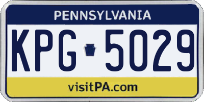 PA license plate KPG5029