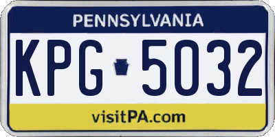 PA license plate KPG5032