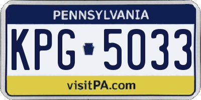 PA license plate KPG5033