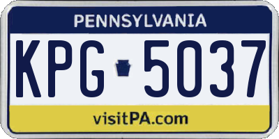PA license plate KPG5037