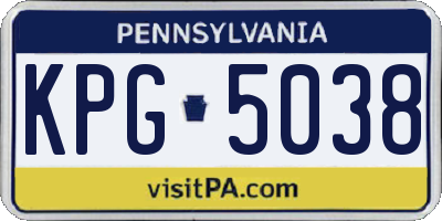 PA license plate KPG5038