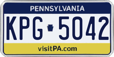 PA license plate KPG5042