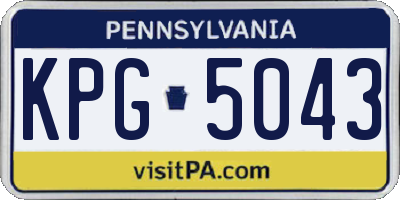 PA license plate KPG5043