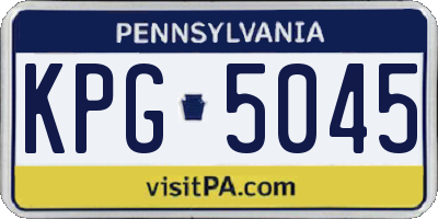 PA license plate KPG5045