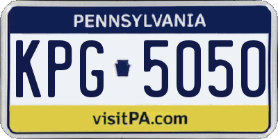 PA license plate KPG5050