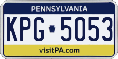 PA license plate KPG5053