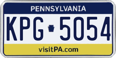 PA license plate KPG5054