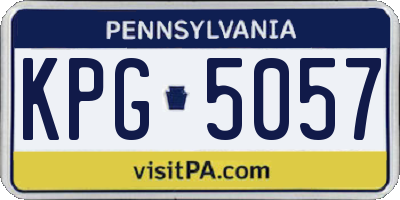 PA license plate KPG5057