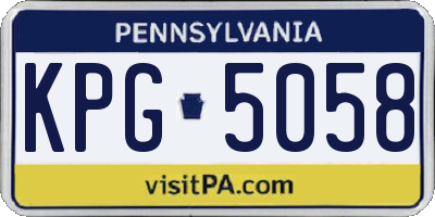 PA license plate KPG5058