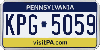 PA license plate KPG5059