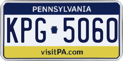 PA license plate KPG5060