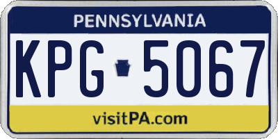 PA license plate KPG5067