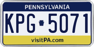 PA license plate KPG5071