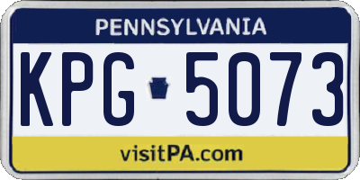 PA license plate KPG5073