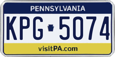 PA license plate KPG5074
