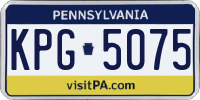 PA license plate KPG5075