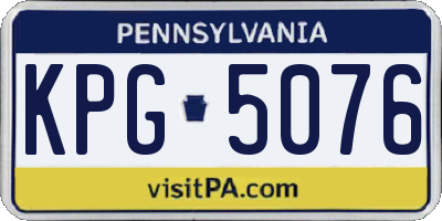 PA license plate KPG5076