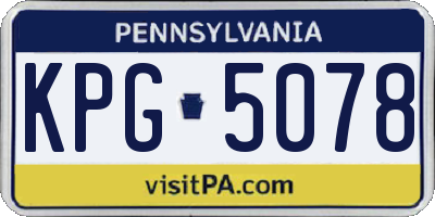 PA license plate KPG5078