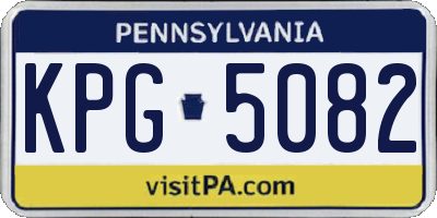 PA license plate KPG5082