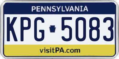PA license plate KPG5083