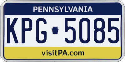 PA license plate KPG5085