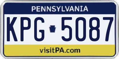 PA license plate KPG5087