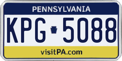 PA license plate KPG5088