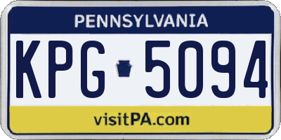 PA license plate KPG5094