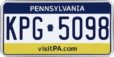 PA license plate KPG5098