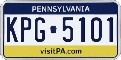 PA license plate KPG5101