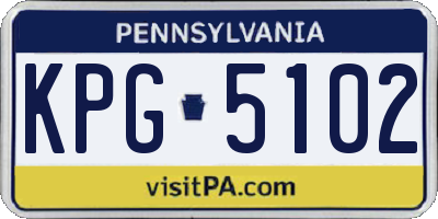 PA license plate KPG5102